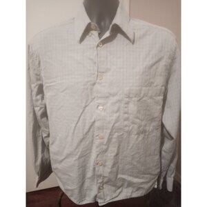 Ermenegildo Zegna Men's Plaid Button-Down Shirt Size M Gray Made In Italy Cotton